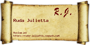 Ruda Julietta névjegykártya